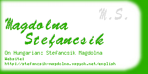 magdolna stefancsik business card